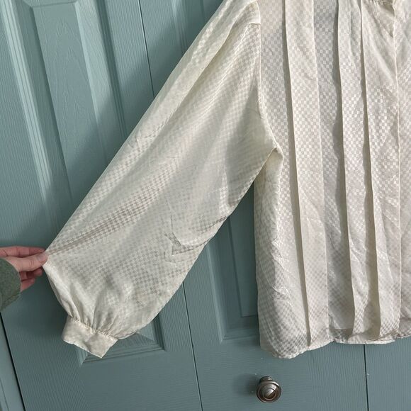 San Andre Vintage Button Up Blouse Small Castle Edwardian Pirate Bishop Sleeve - Picture 5 of 12